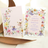 Invitation Fairy Premier anniversaire Lush Fleur sauvage Gard
