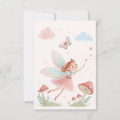 Invitation Fairy Premier anniversaire Pink Whimsical Castle E (Dos)