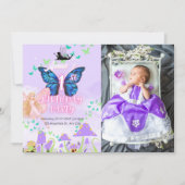 Invitation Fairy Premier anniversaire Princess Butterfly Phot (Devant)