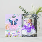 Invitation Fairy Premier anniversaire Princess Butterfly Phot (Debout devant)