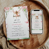 Invitation Fairy Premier Aquarelle Fleurs Filles 1er Annivers