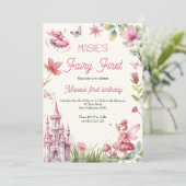 Invitation Fairy Premier Fleur sauvage Aquarelle 1er Annivers (Debout devant)