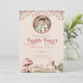 Invitation Fairy Premier thème Fille 1er anniversaire de fête (Debout devant)