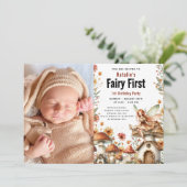 Invitation Fairy Premier thème Fille 1er anniversaire fête (Debout devant)