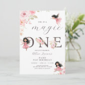 Invitation Fairy Premier thème Fille 1er anniversaire fête (Debout devant)