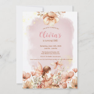 Invitation Fairy Premier thème Fille 1er anniversaire fête Pe