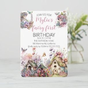 Invitation Fairy Première fête d'anniversaire