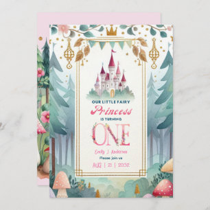 Invitation Fairy Princess 1er anniversaire Fairytale Fairycor