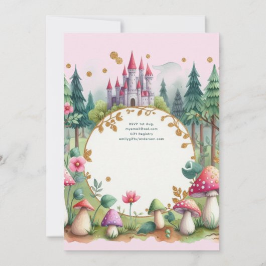 Invitation Fairy Princess 2e anniversaire DEUX Rose Fairycore (Dos)