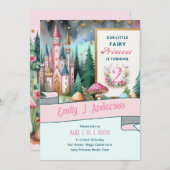 Invitation Fairy Princess 2e anniversaire DEUX Rose Fairycore (Devant / Derrière)