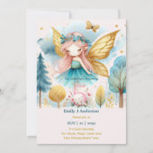 Invitation Fairy Princess 5E Anniversaire FIVE Pink Fairycore (Devant)