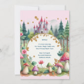 Invitation Fairy Princess 7e anniversaire Fairytale Fairycore (Dos)