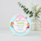 Invitation Fairy Princess Birthday Circle (Debout devant)