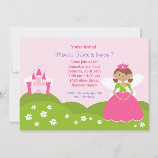 Invitation Fairy Princess Birthday Party (Devant)