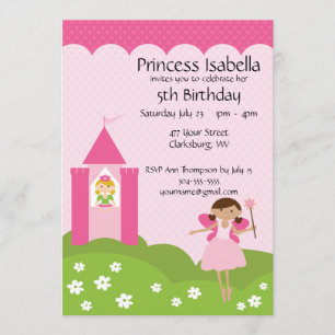 Invitation Fairy Princess Castle Anniversaire