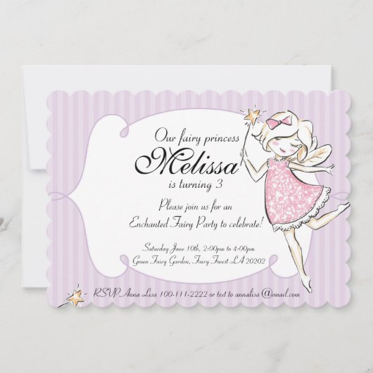 Invitation Fairy Princess Enchanted (Devant)