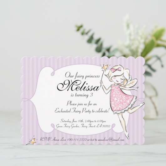 Invitation Fairy Princess Enchanted (Debout devant)