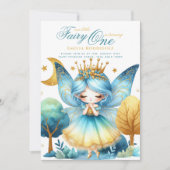 Invitation Fairy Princesse 1er anniversaire ou EDIT AGE Or Tu (Devant)