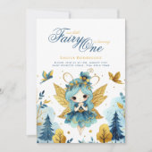 Invitation Fairy Princesse 1er anniversaire ou EDIT AGE Or Tu (Devant)