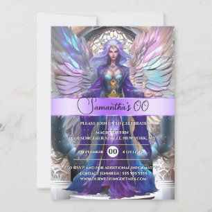 Invitation Fairy princesse château magique conte de fées aile
