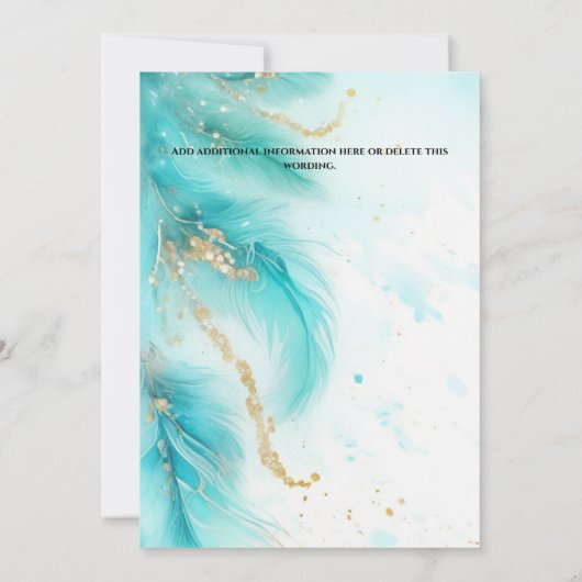 Invitation Fairy princesse filles thème d'anniversaire (Dos)