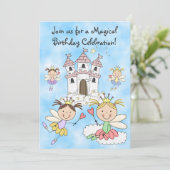 Invitation Fairy Princesses et Château Anniversaire Invitatio (Debout devant)
