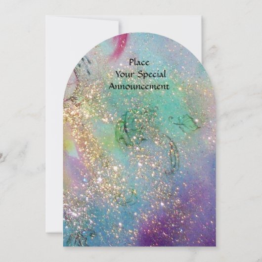 Invitation FAIRY RÊVER SUR UNE FLEURS ROUGE bleu jaune, vert (Dos)