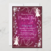 Invitation Fairy rose étoile Magique fête d'anniversaire (Devant)