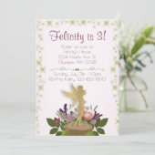 Invitation Fairy Sparkly Floral (Debout devant)