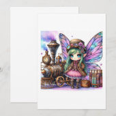 Invitation fairy steampunk (Devant / Derrière)