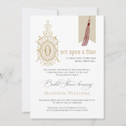 Invitation Fairy Story Book one upon a Time Fête des mariées (Devant)