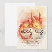Invitation Fairy Tale Baby Dragon fête d'anniversaire (Devant / Derrière)