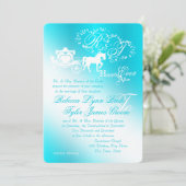 Invitation Fairy Tale Carriage Aqua Mariage (Debout devant)