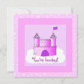 Invitation Fairy Tale Castle Theme Child Birday - Pink (Dos)