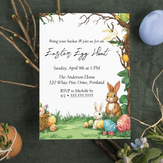 Invitation Fairy Tale Chasse aux oeufs de Pâques