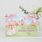 Invitation Fairy tale château princess unicorne anniversaire (Debout devant)