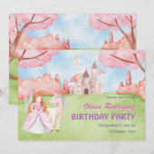 Invitation Fairy tale château princess unicorne anniversaire (Devant / Derrière)