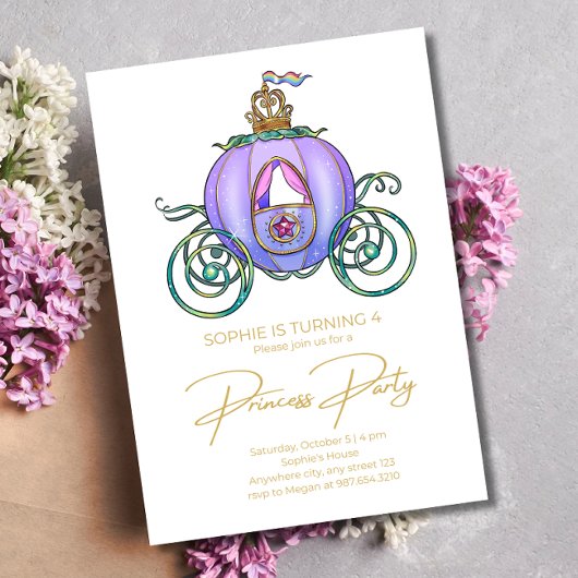 Invitation Fairy Tale de Naissance de Carrosse de Princesse F