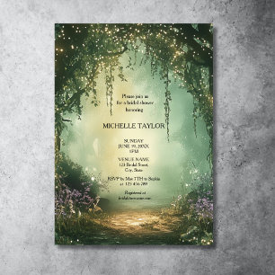 Invitation Fairy Tale Enchanted Forest Élégant Floral Bridal