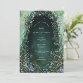 Invitation Fairy Tale Enchanted Forest Élégant Floral Bridal (Debout devant)