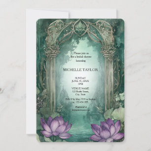 Invitation Fairy Tale Enchanted Forest Lotus Floral Bride