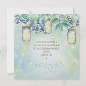 Invitation Fairy Tale Forest Blue Green Mason Jar Mariage (Dos)