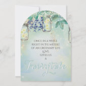 Invitation Fairy Tale Forest Blue Green Mason Jar Mariage (Dos)
