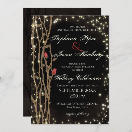 Invitation Fairy Tale Forest Mariage (Devant / Derrière)