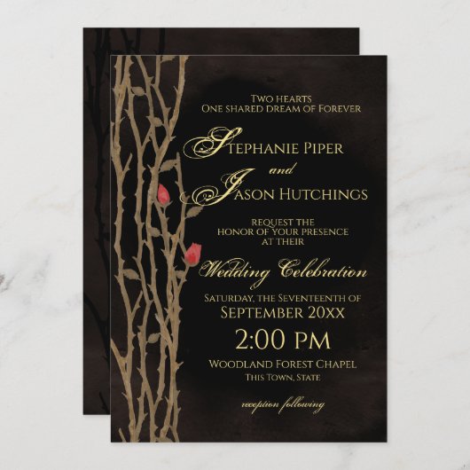Invitation Fairy Tale Forest Mariage (Devant / Derrière)