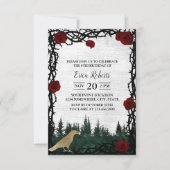 Invitation Fairy Tale Forest Rose & Thorn Gold Bird Anniversa (Devant)
