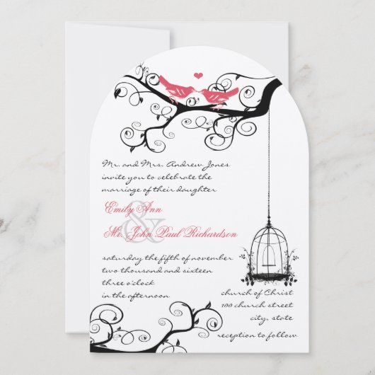 Invitation Fairy Tale Inséparable Pink Yarrow Mariage Invitat (Devant)