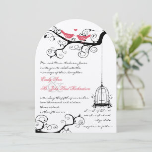 Invitation Fairy Tale Love Bird Faire à l'Aigremoine Rose Inv