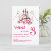 Invitation Fairy Tale Pink Anniversaire de enfant Party (Debout devant)