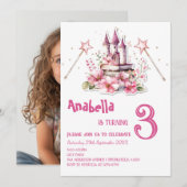 Invitation Fairy Tale Pink Anniversaire de enfant Party (Devant / Derrière)